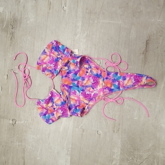 💕FOR LOVE AND LEMONS💕 One-Piece Swimsuit ~ Vintage Watercolor Floral ~ S NWT